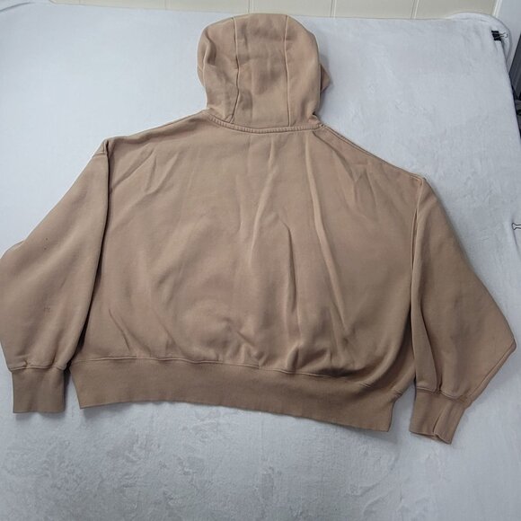 Nike Hoodie Center Swoosh Women’s Beige Oversized Pullover Size M - Picture 2 of 12